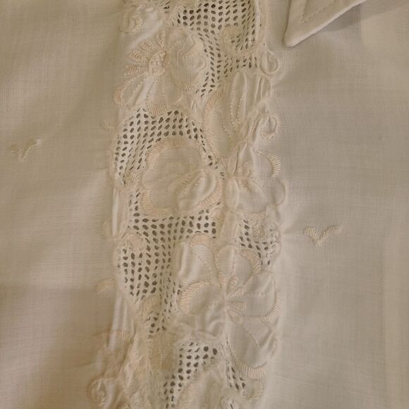 Red Horse Mens Button Up Shirt White Size Large Polyester Blend Pockets Design - Picture 9 of 12